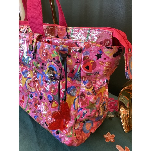 Fiorucci Y2K Vintage Pink Cartoon Print Tote Bag - Picture 4 of 9